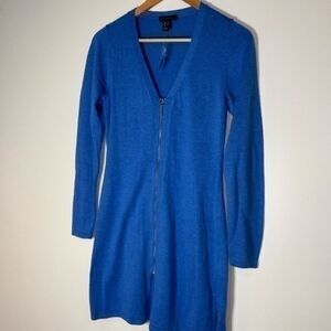 H by Halston blue full zip long cardigan sweater size xsmall